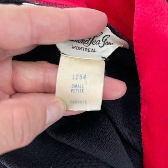 Diamond Tea Gown Robe Small S Womens Vintage Velvet Open Front Button Pockets - Picture 4 of 12